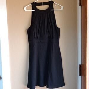 Gilli Black halter fit and flare Goth mini evening summer dress Size L New Tags